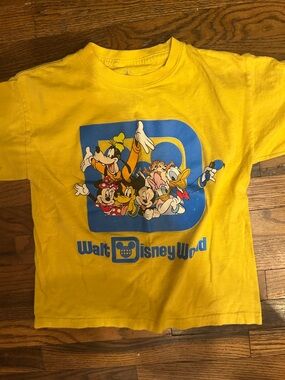 Disney Yellow Kids Short Sleeve Tee with Classic Characters